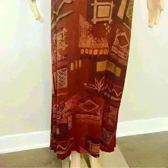 Vintage Boho Maxi Dress Pattern V Neck Relaxed Fit  Sleeveless Summer Dress - Picture 4 of 11